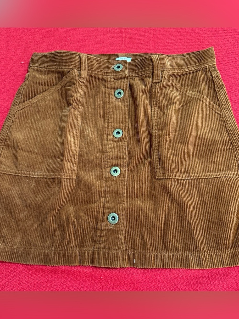 J Crew Corduroy Mini Skirt Sz 4 Brawn